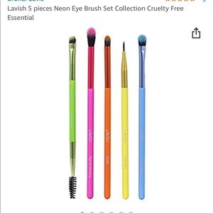 LAVISH 5p Neon Rainbow Pride Eye Brush Set $30 NIP
